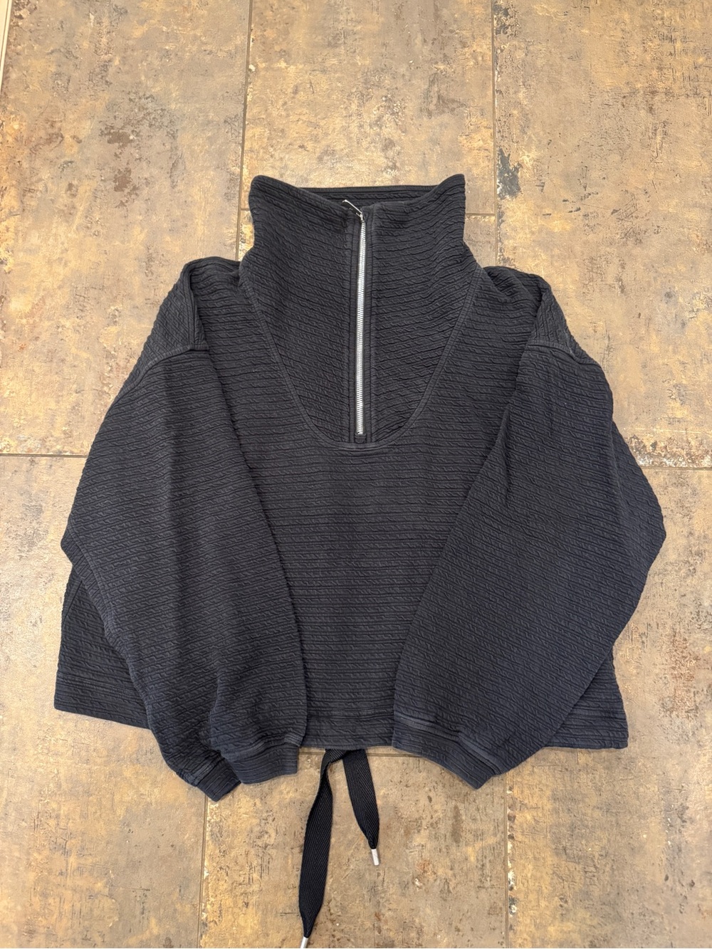 Lululemon Black Quarter-Zip Funnel Neck Sweater - Women